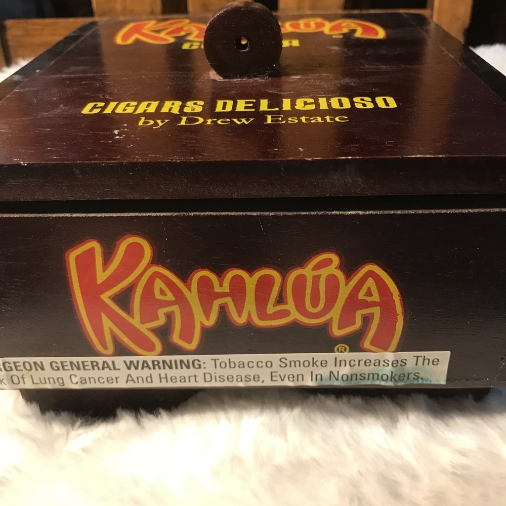 Kahlua Corona Cigars Delicioso by Drew Estate Wood Cigar Box - Esteli Nicaragua